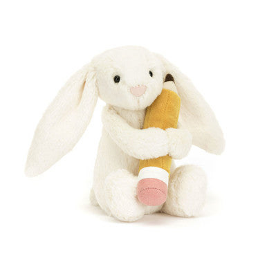 Jellycat Cozy Plush Bashful Bunny with Pencil