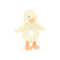 Jellycat Cozy Plush Bashful Duckling Ring Rattle