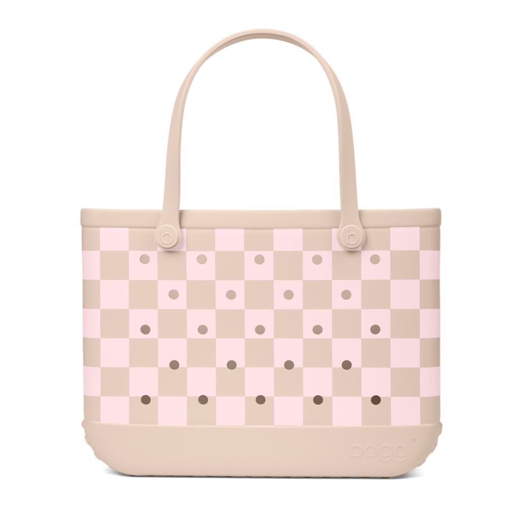 Original Bogg Bag - Checkered Linen/ Pink Marshmallow