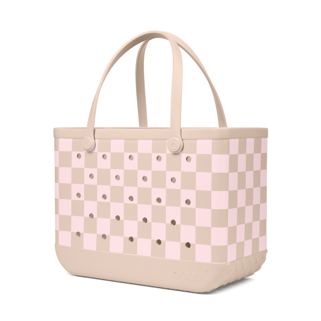 Original Bogg Bag - Checkered Linen/ Pink Marshmallow