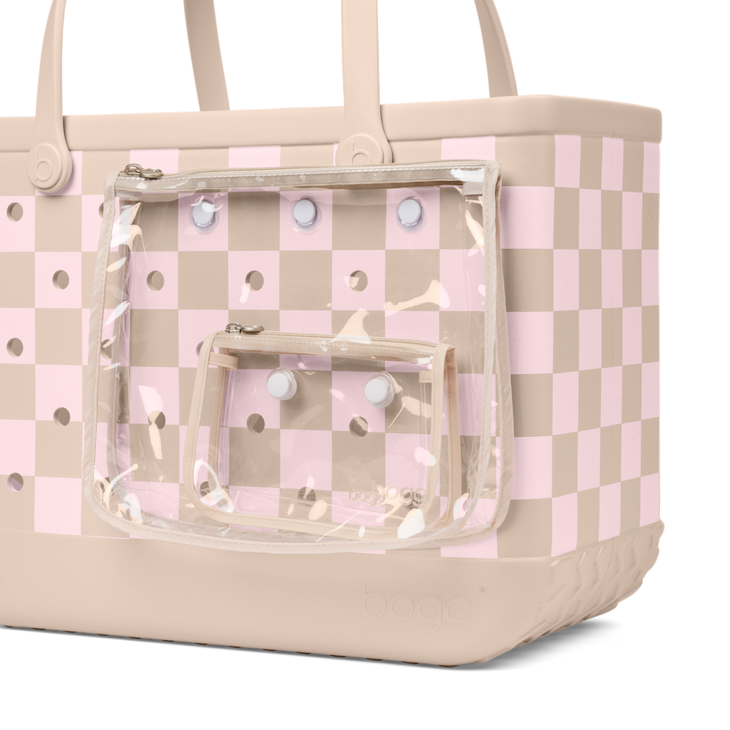 Original Bogg Bag - Checkered Linen/ Pink Marshmallow