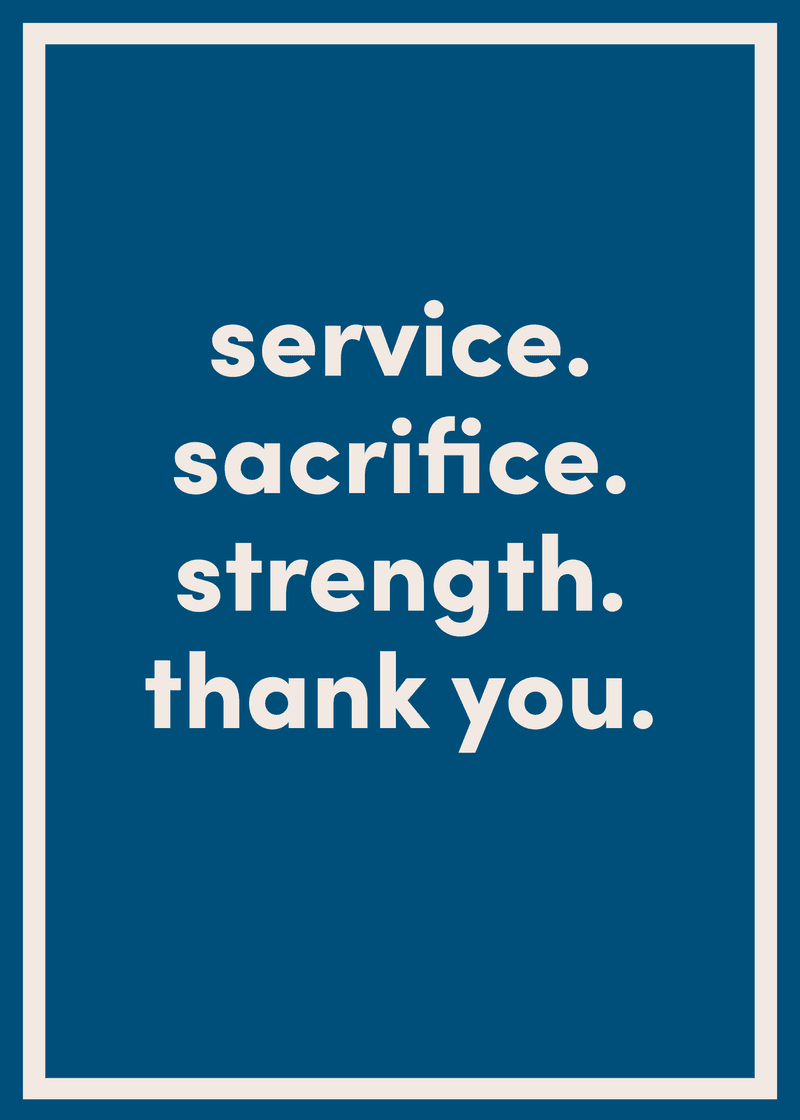 Thank You For Your Sacrifice Greeting Card